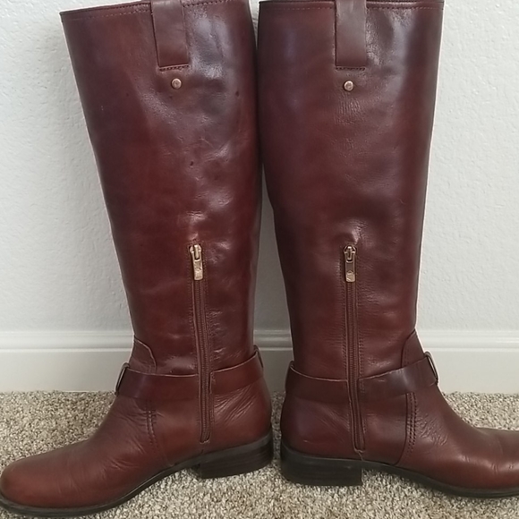 Vince Camuto Brown Leather Riding Tall Boots - Picture 5 of 8